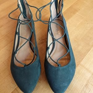 Bella Faux Suede Lace Up Flat